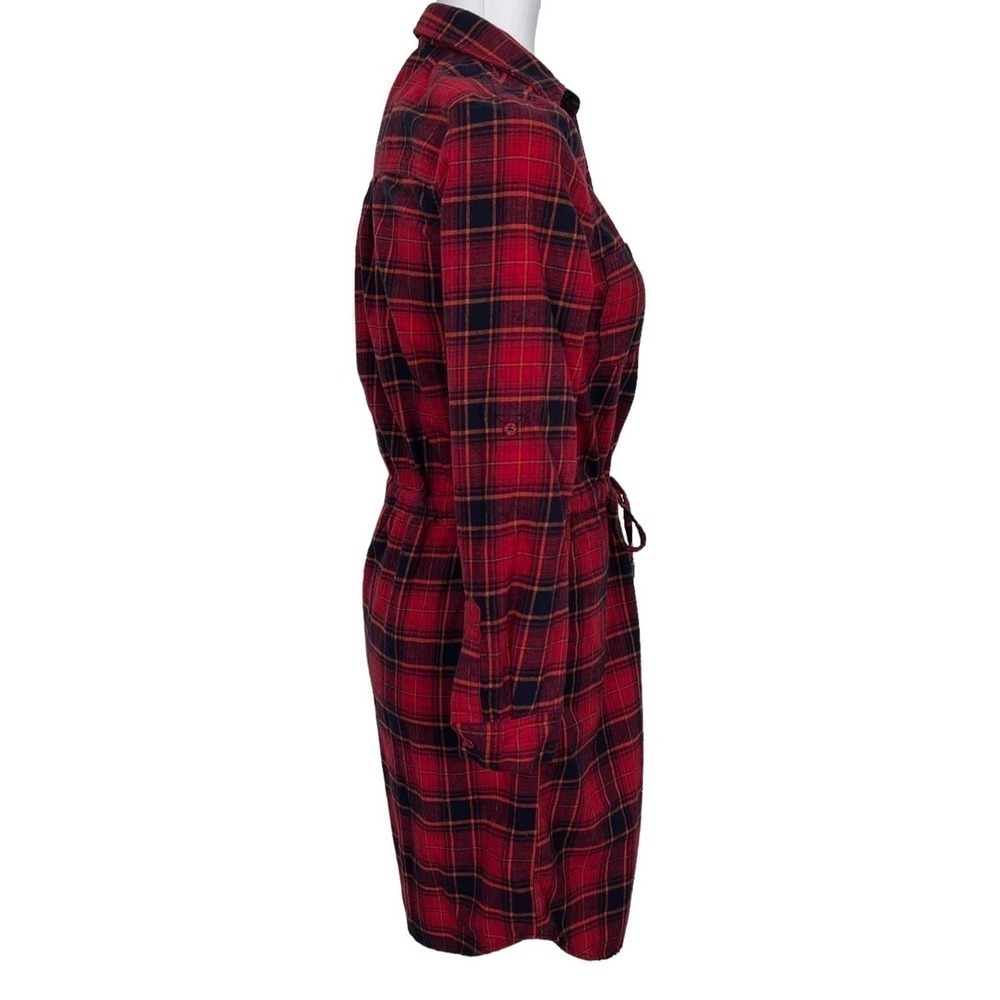 Skies Are Blue Flannel Dress Red Black Plaid‎ Long Sleeve Size XS - Picture 2 of 12